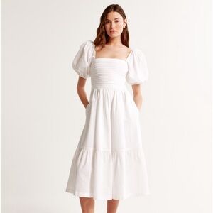 NWOT Abercrombie Emerson Puffed Sleeve Poplin Dress.